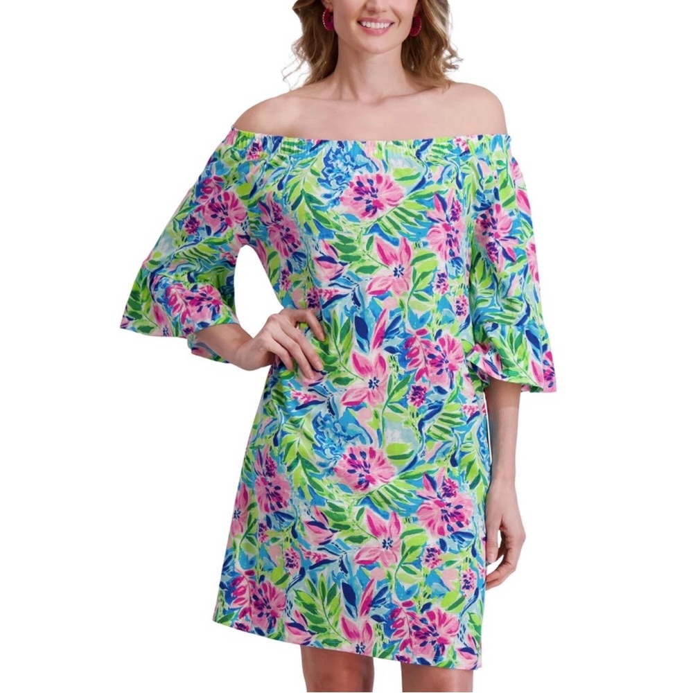 Tropical Off-Shoulder Dress 👗🏝️ - Picture 7 of 17
